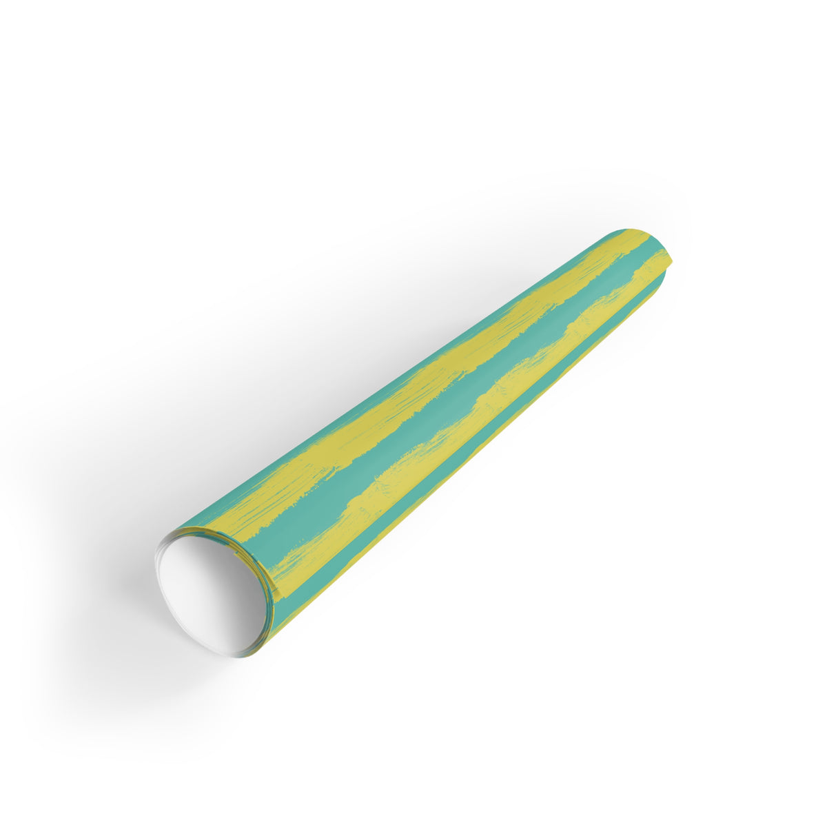 Painterly Cabana Stripe Wrapping Paper – Chartreuse and Teal