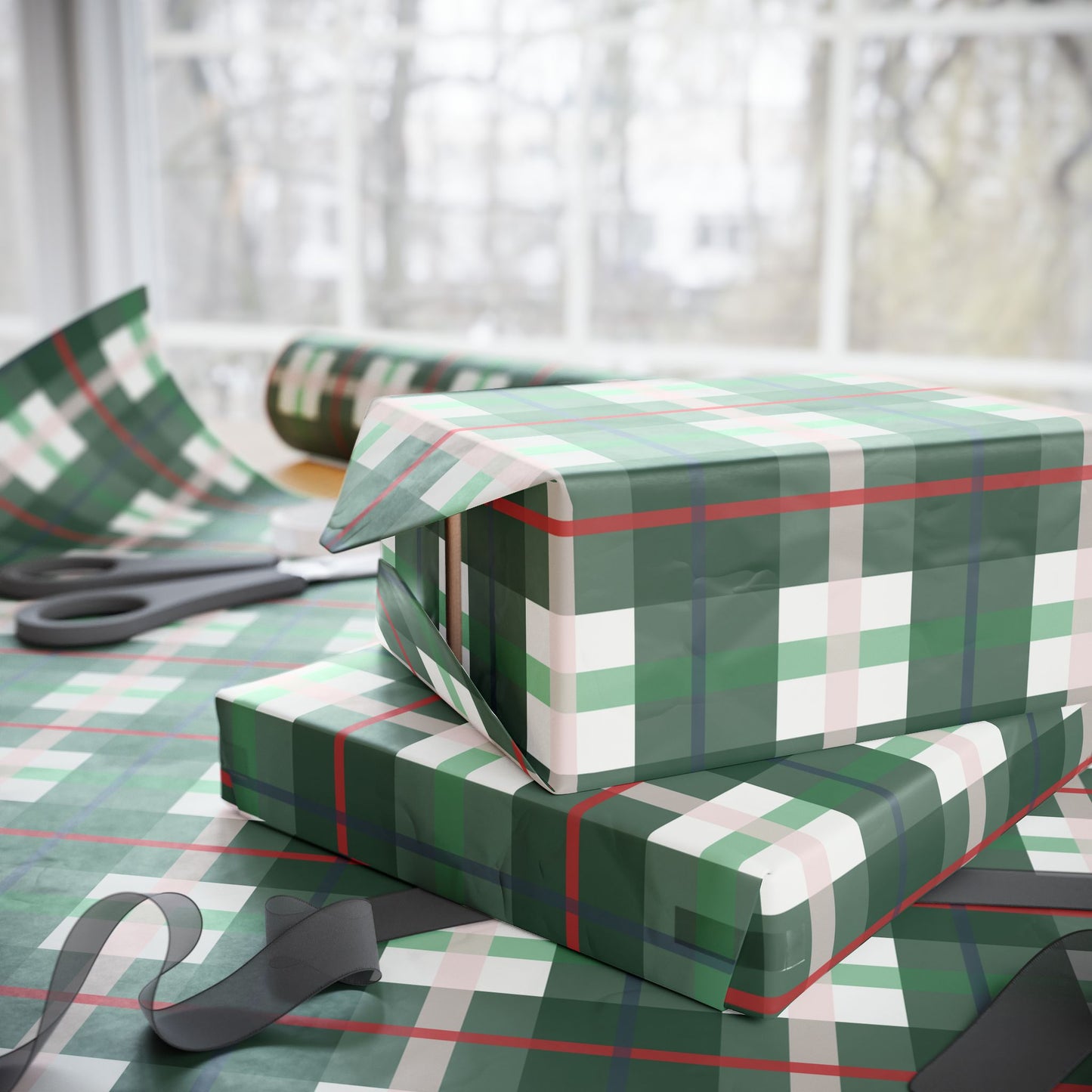 Classic Tartan Wrapping Paper – Green