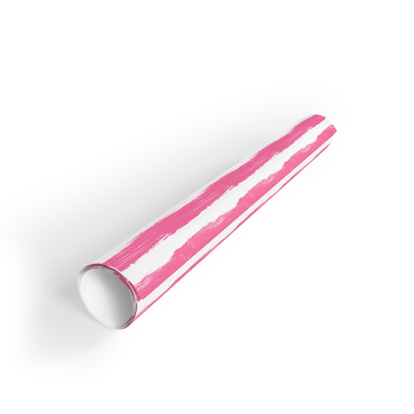 Painterly Cabana Stripe Wrapping Paper – Pink and White | Luxury Artistic Gift Wrap