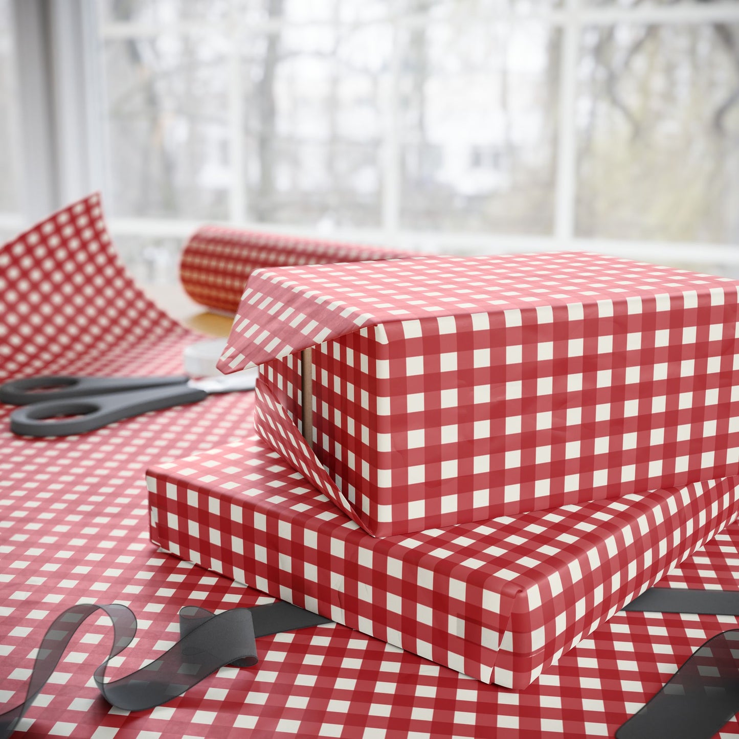 Classic Red Gingham Wrapping Paper