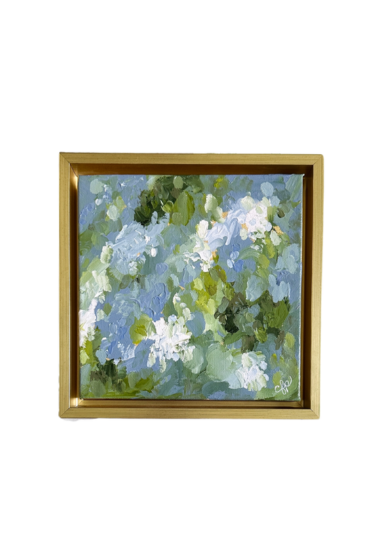 "Peaceful Feeling," a 8x8 framed original painting by Charlotte Pottieger