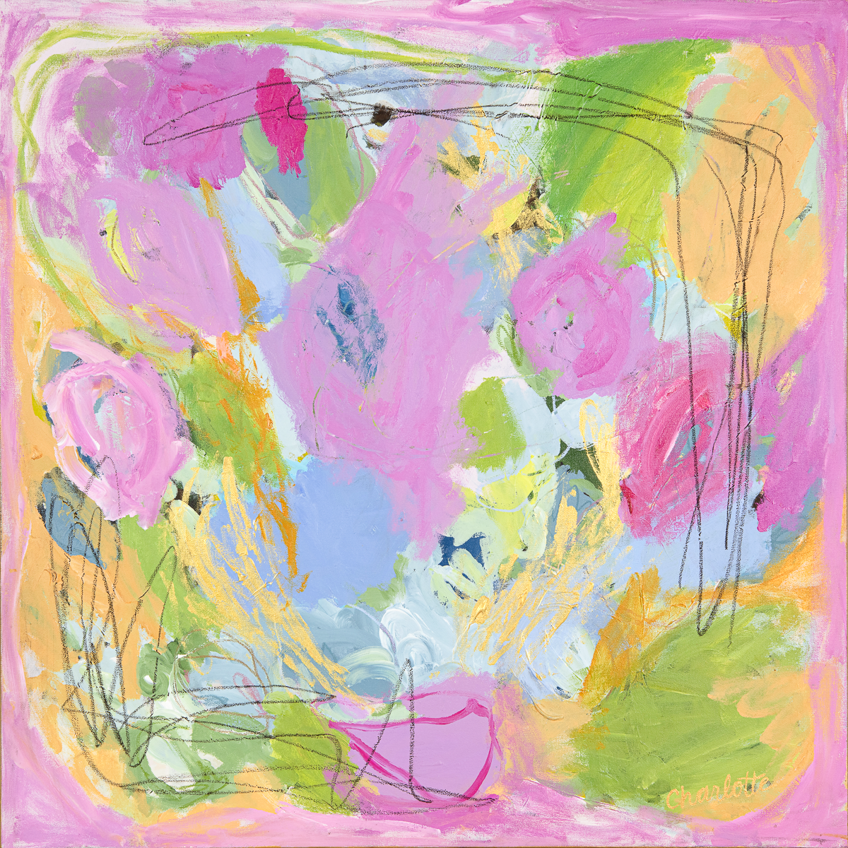 Wide Open Spaces, a 36x36 Abstract Painting on Canvas by Charlotte Pottieger