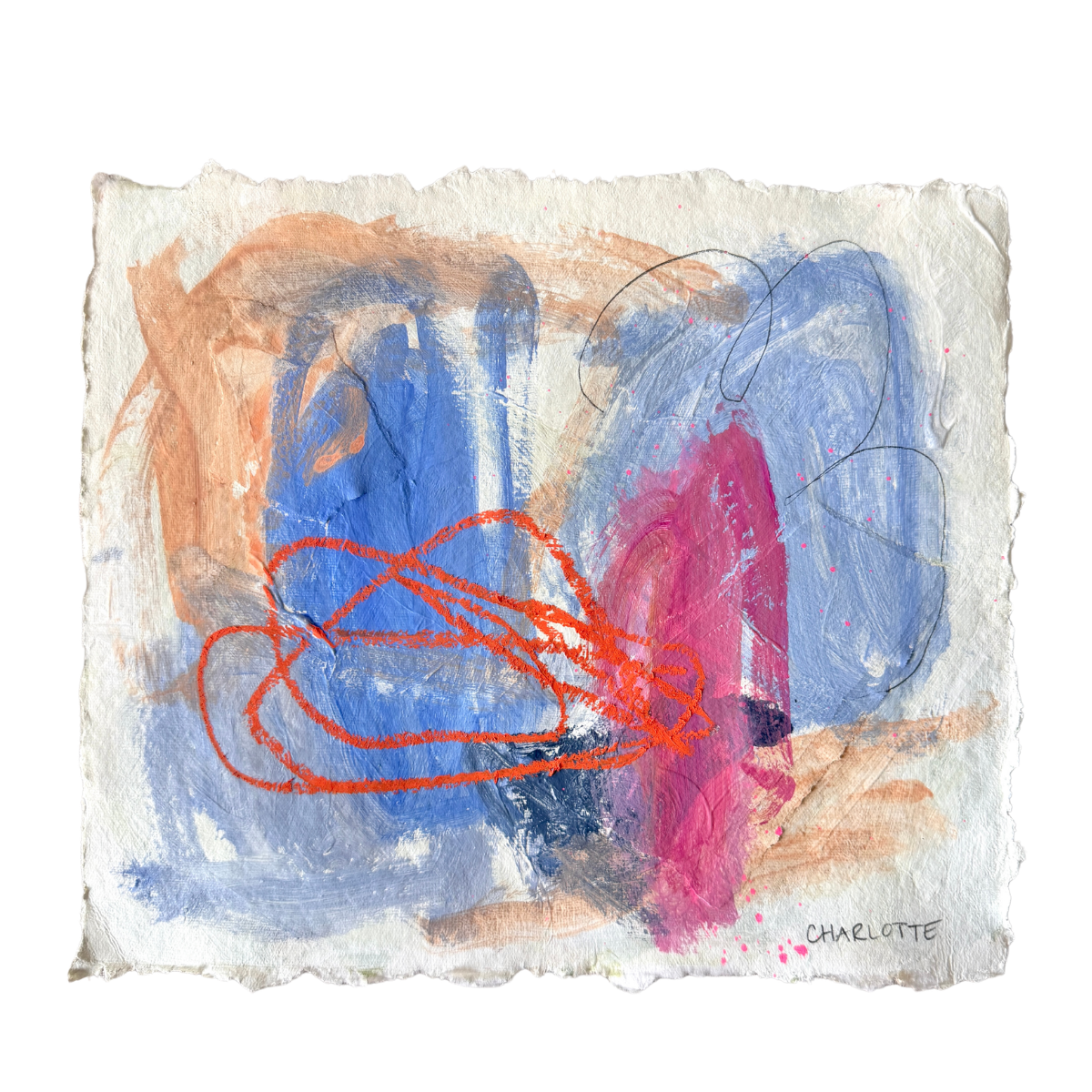 "Electric Slide," a 10x12 abstract painting by Charlotte Pottieger
