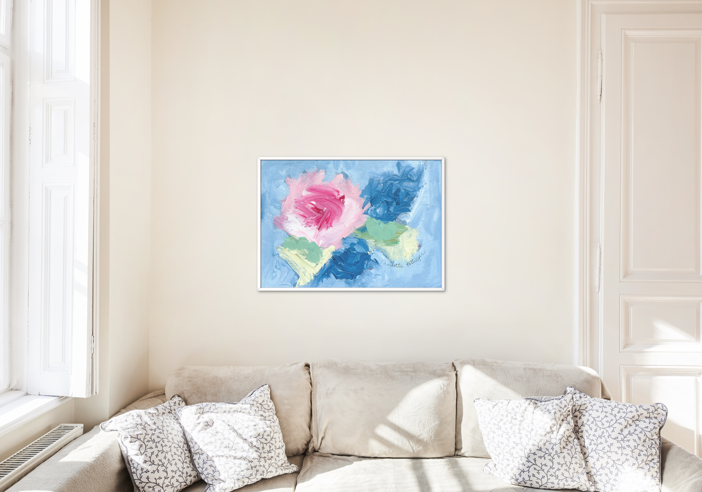 "Cellophane Flowers on Sky Blue" Fine Art Print