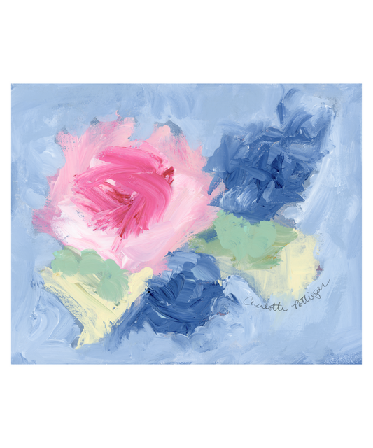 "Cellophane Flowers on Sky Blue" Fine Art Print