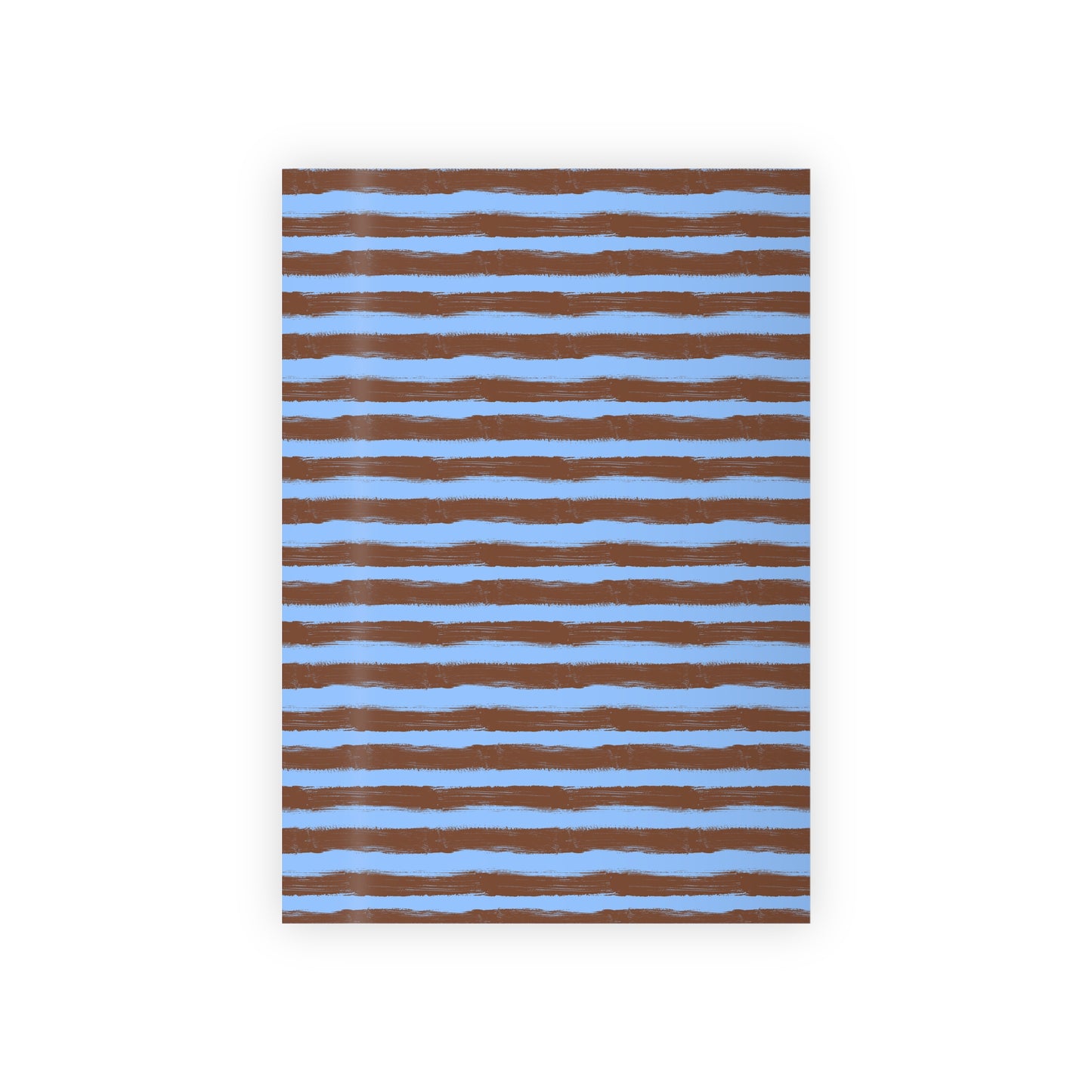 Painterly Cabana Stripe Wrapping Paper – Bright Blue and Espresso Brown | Luxury Artistic Gift Wrap
