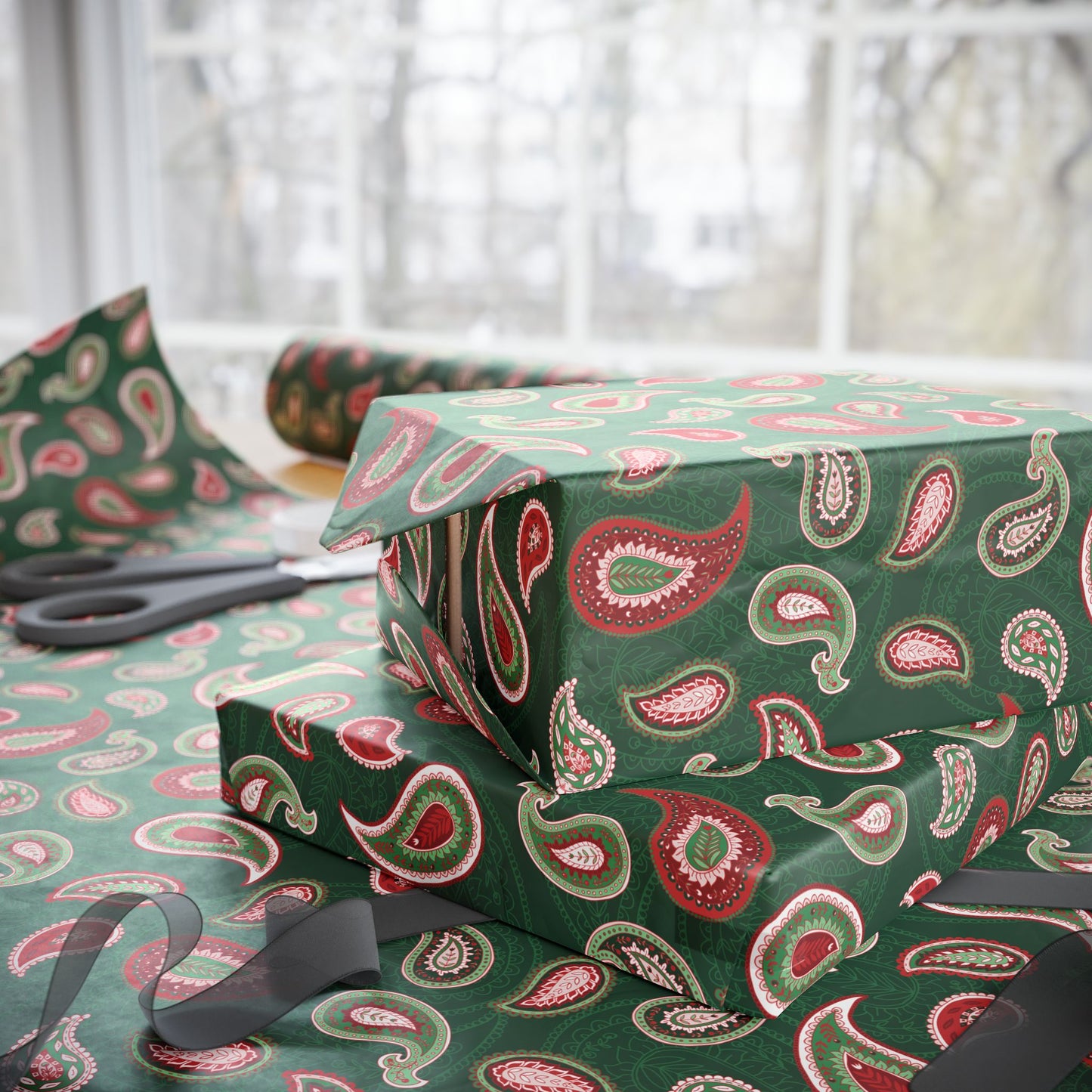 Traditional Paisley Wrapping Paper – Evergreen