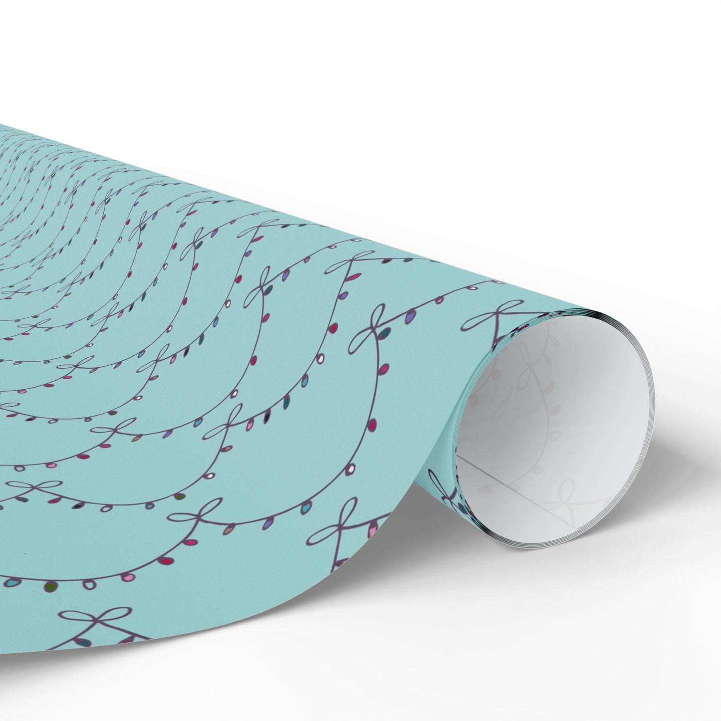 Merry & Bright Christmas Lights Wrapping Paper – Turquoise