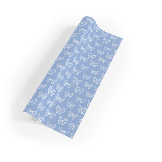 Butterfly Wrapping Paper – Light Blue | Artistic Butterfly Gift Wrap