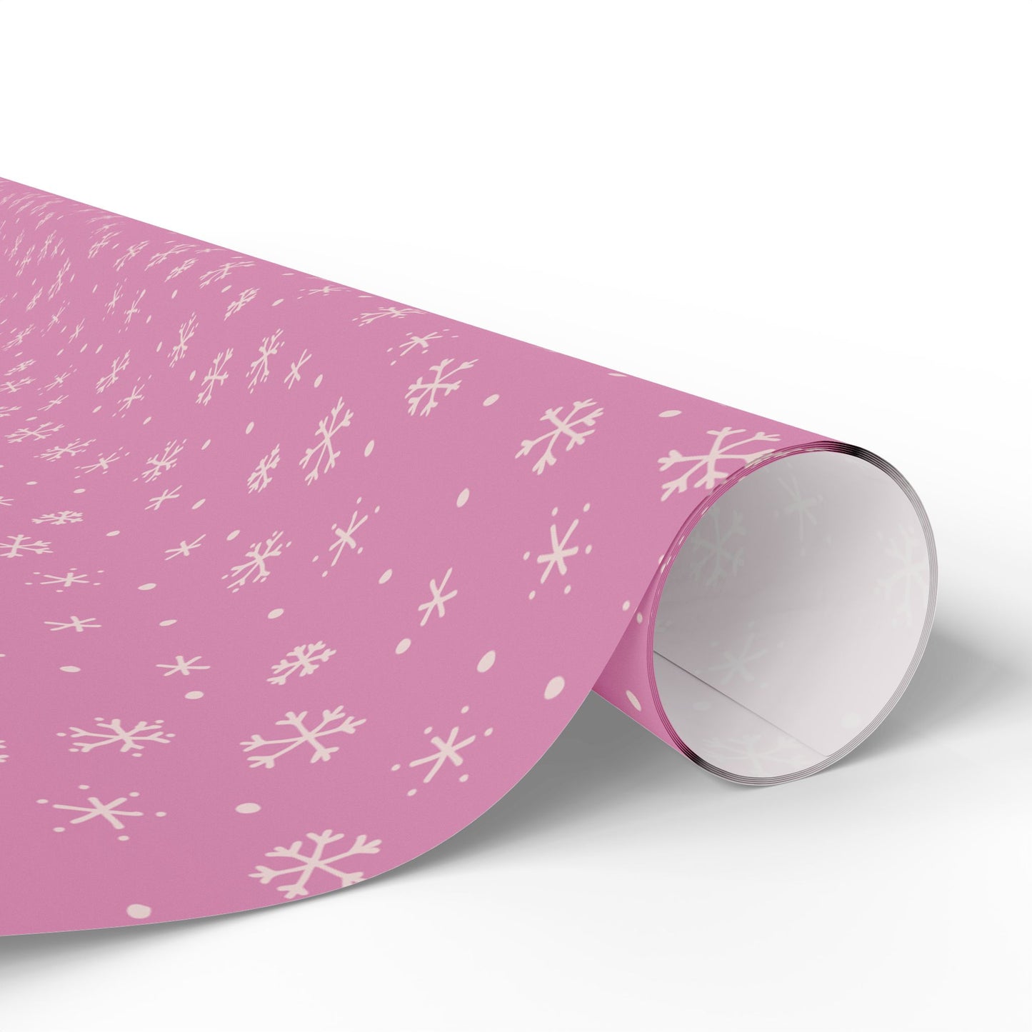 Snowflakes Wrapping Paper – White & Pink