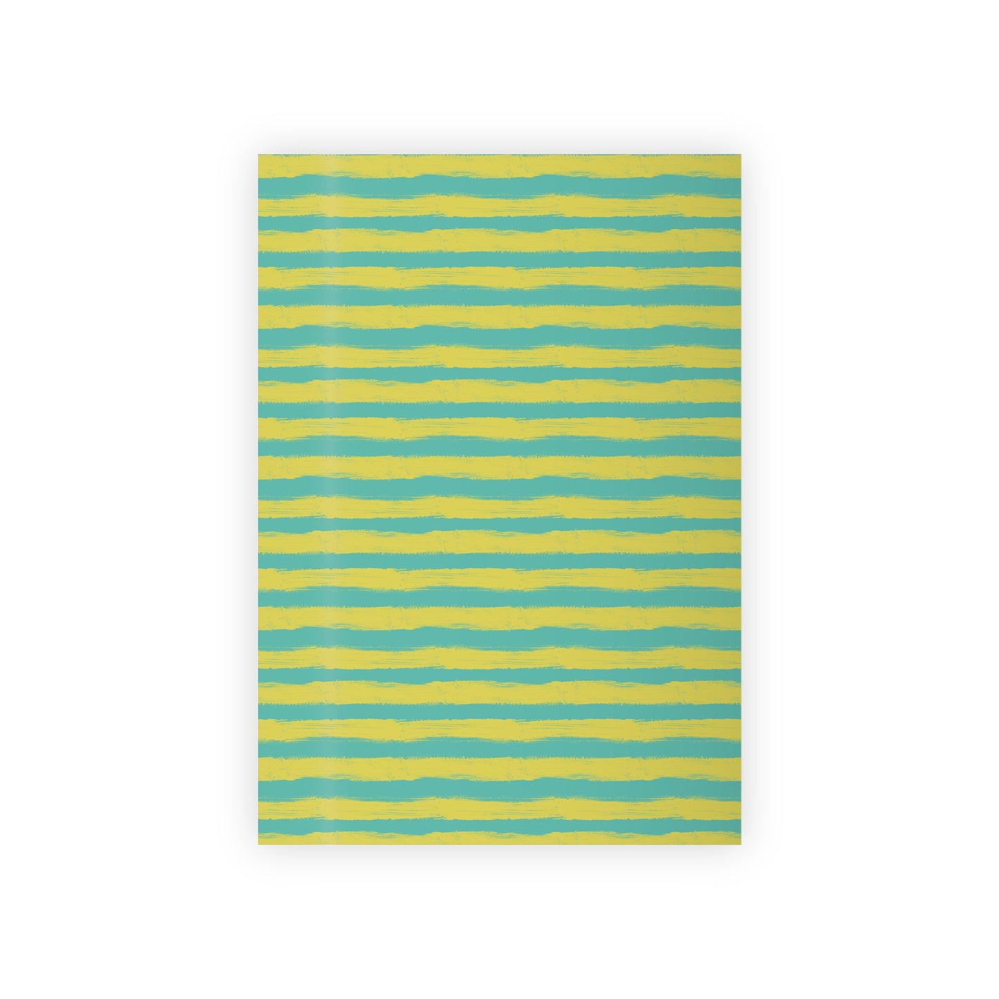 Painterly Cabana Stripe Wrapping Paper – Chartreuse and Teal | Luxury Artistic Gift Wrap