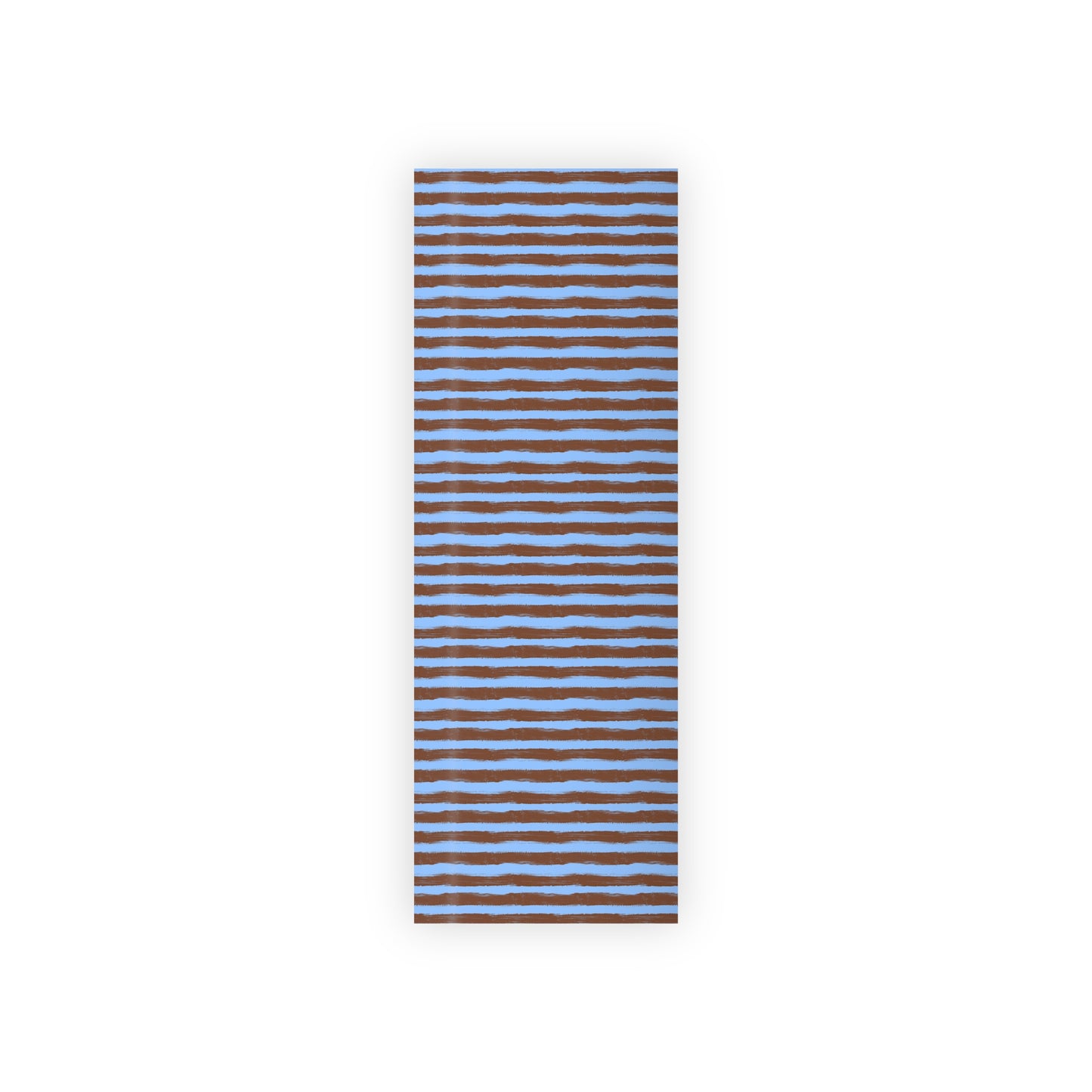 Painterly Cabana Stripe Wrapping Paper – Bright Blue and Espresso Brown | Luxury Artistic Gift Wrap