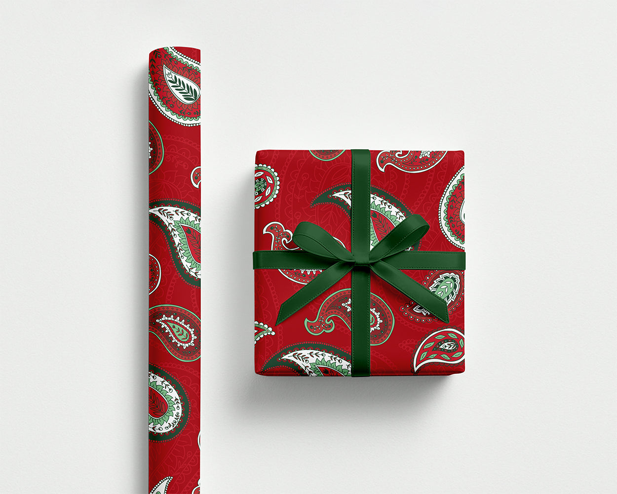 Traditional Paisley Wrapping Paper – Red