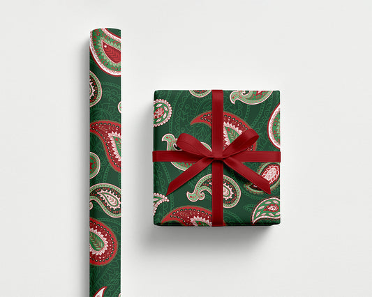 Traditional Paisley Wrapping Paper – Evergreen