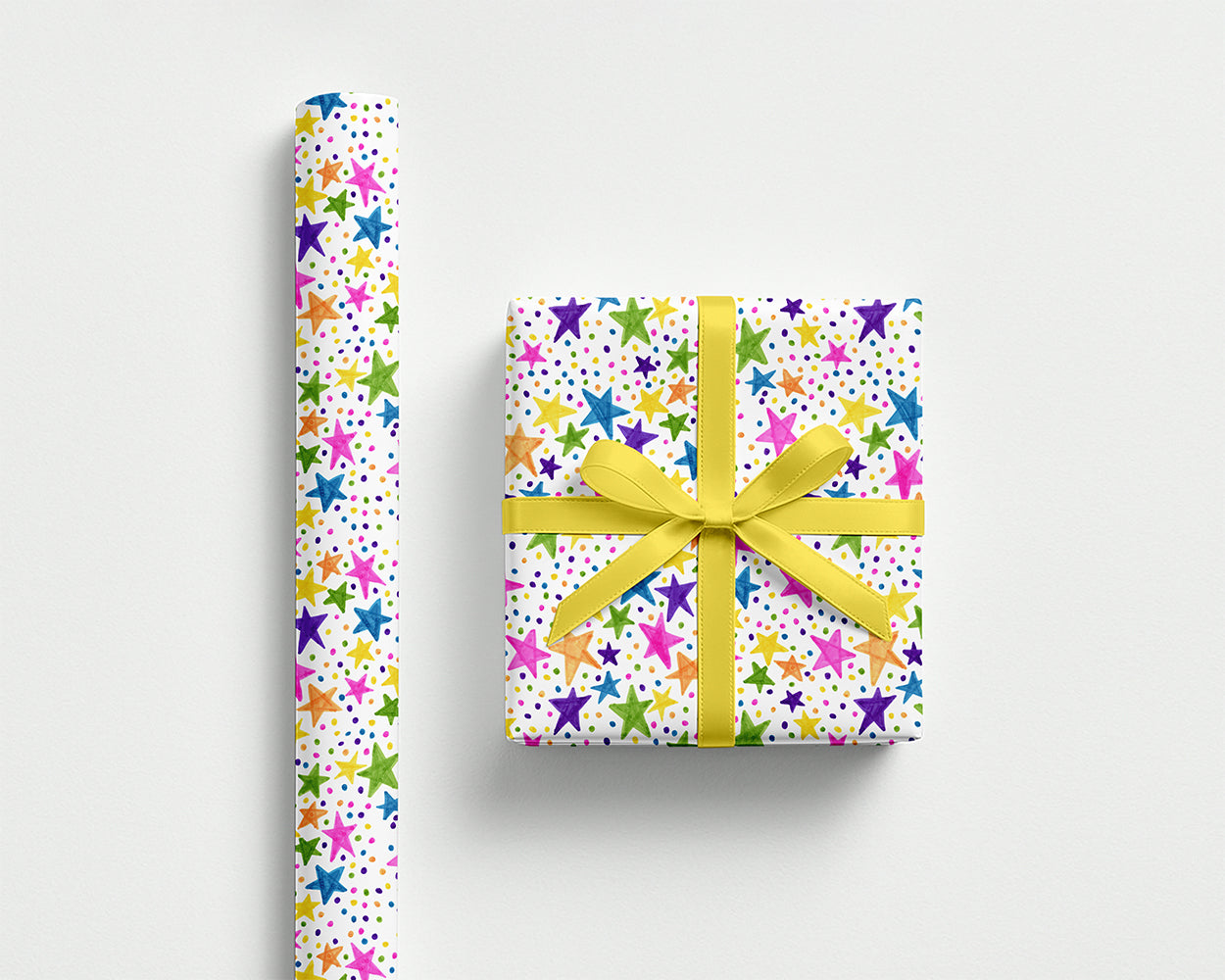 Birthday Rainbow Stars Wrapping Paper