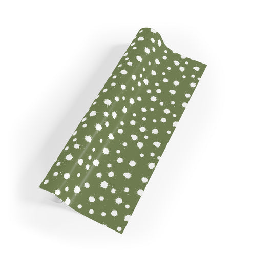 Splatter Paint Wrapping Paper – Olive | Artistic Polka Dot Gift Wrap