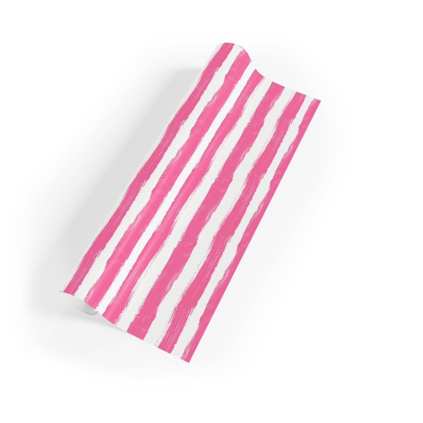 Painterly Cabana Stripe Wrapping Paper – Pink and White | Luxury Artistic Gift Wrap