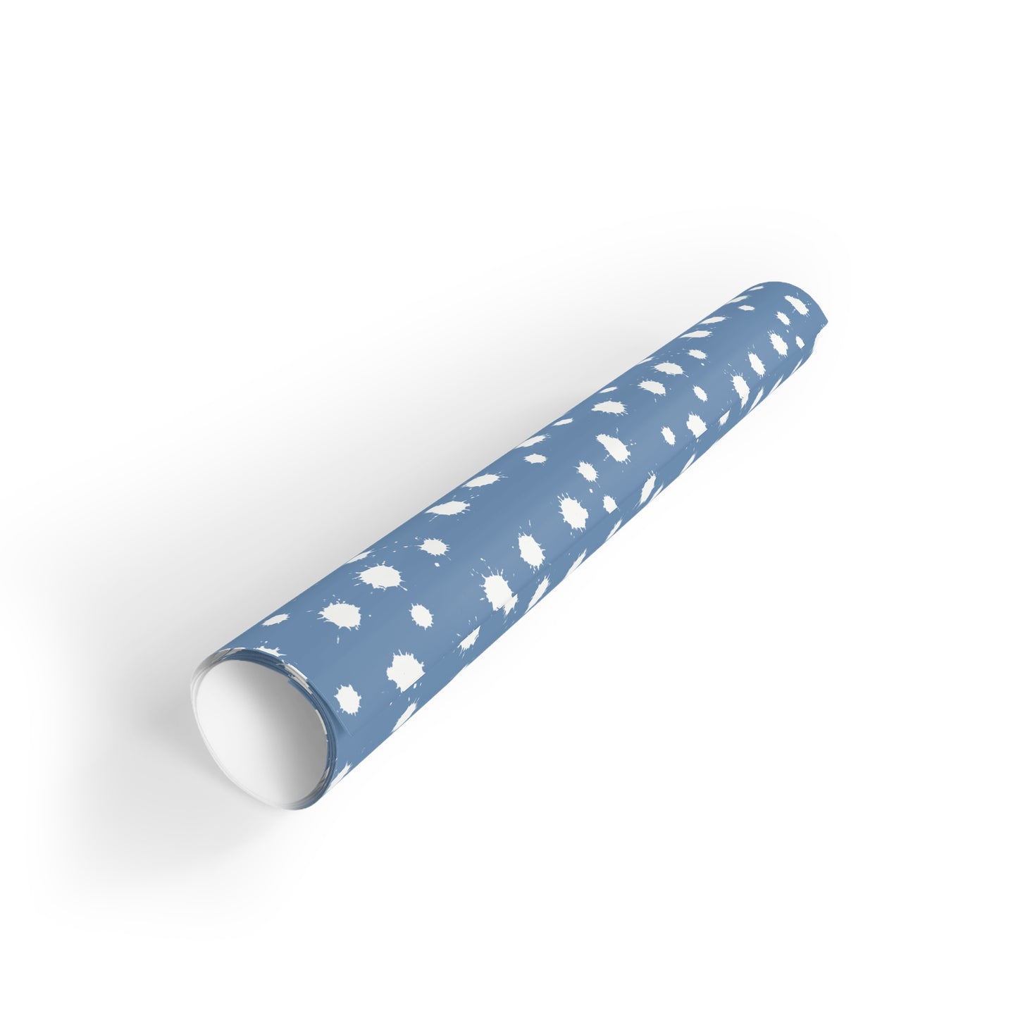 Splatter Paint Wrapping Paper – French Blue | Artistic Polka Dot Gift Wrap