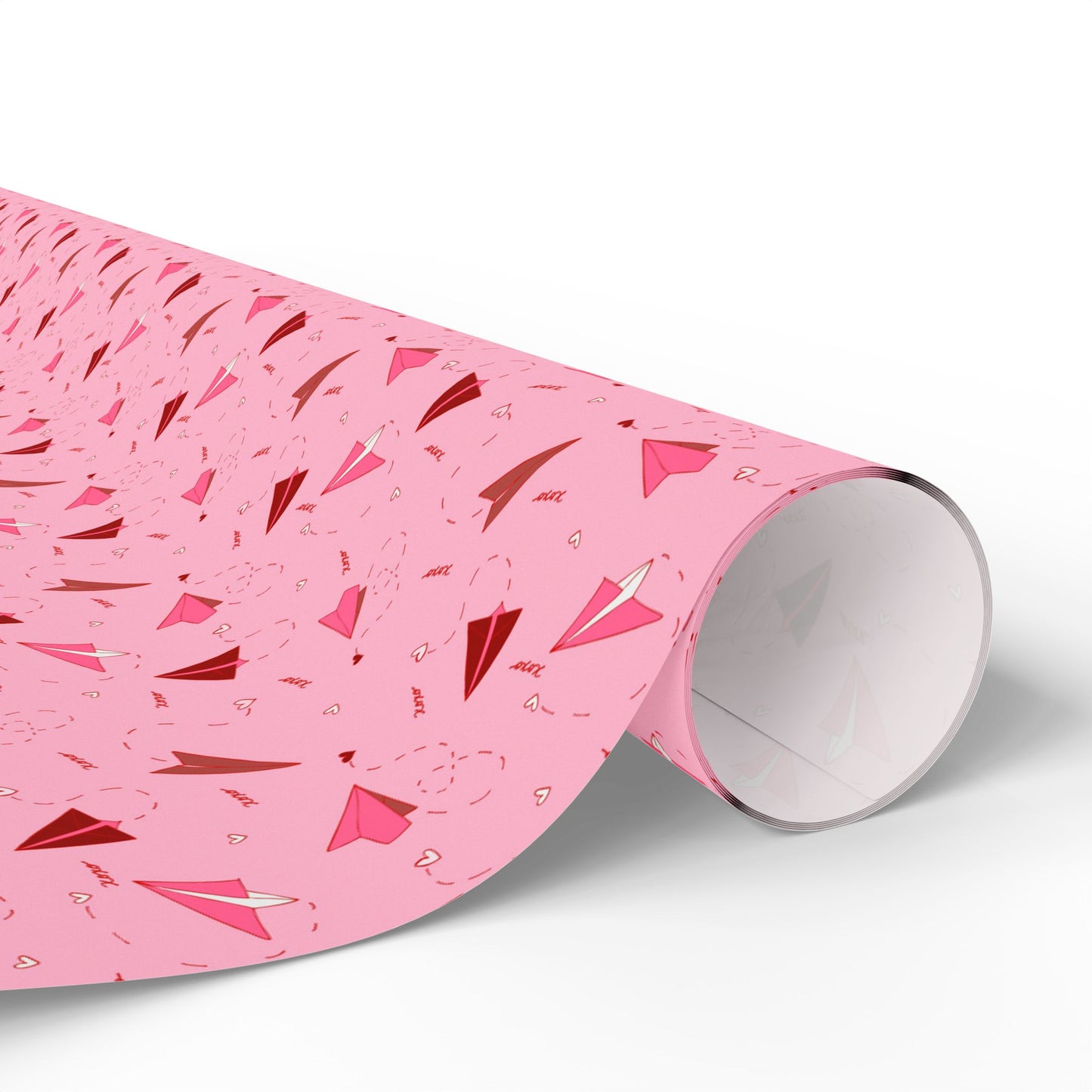 Love Notes Airplanes Wrapping Paper – Pink