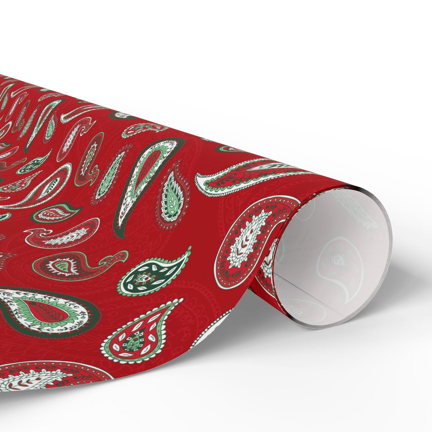 Traditional Paisley Wrapping Paper – Red