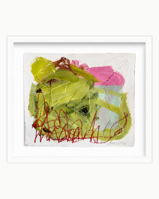 "A Memory," a 10x12 abstract painting by Charlotte Pottieger