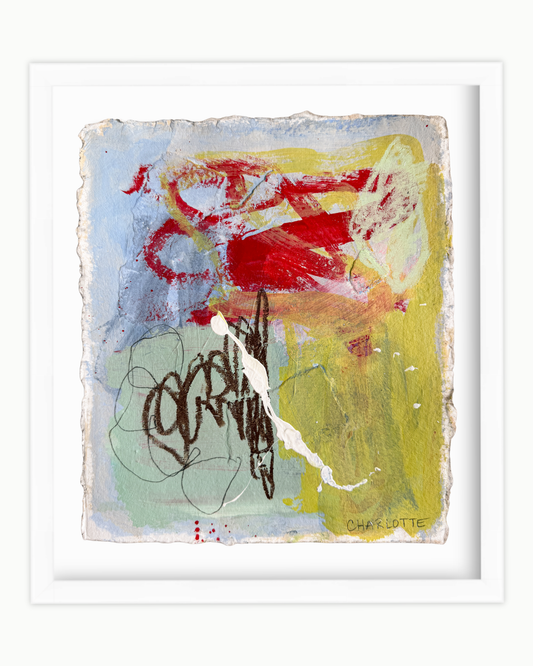 "For What It's Worth," a 10x12 abstract painting by Charlotte Pottieger