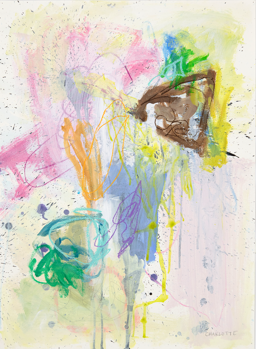 Flow II, a 22x30 Abstract Painting on Paper by Charlotte Pottieger