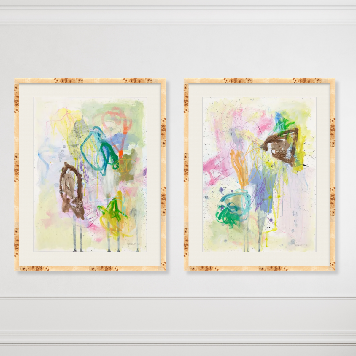Flow II, a 22x30 Abstract Painting on Paper by Charlotte Pottieger