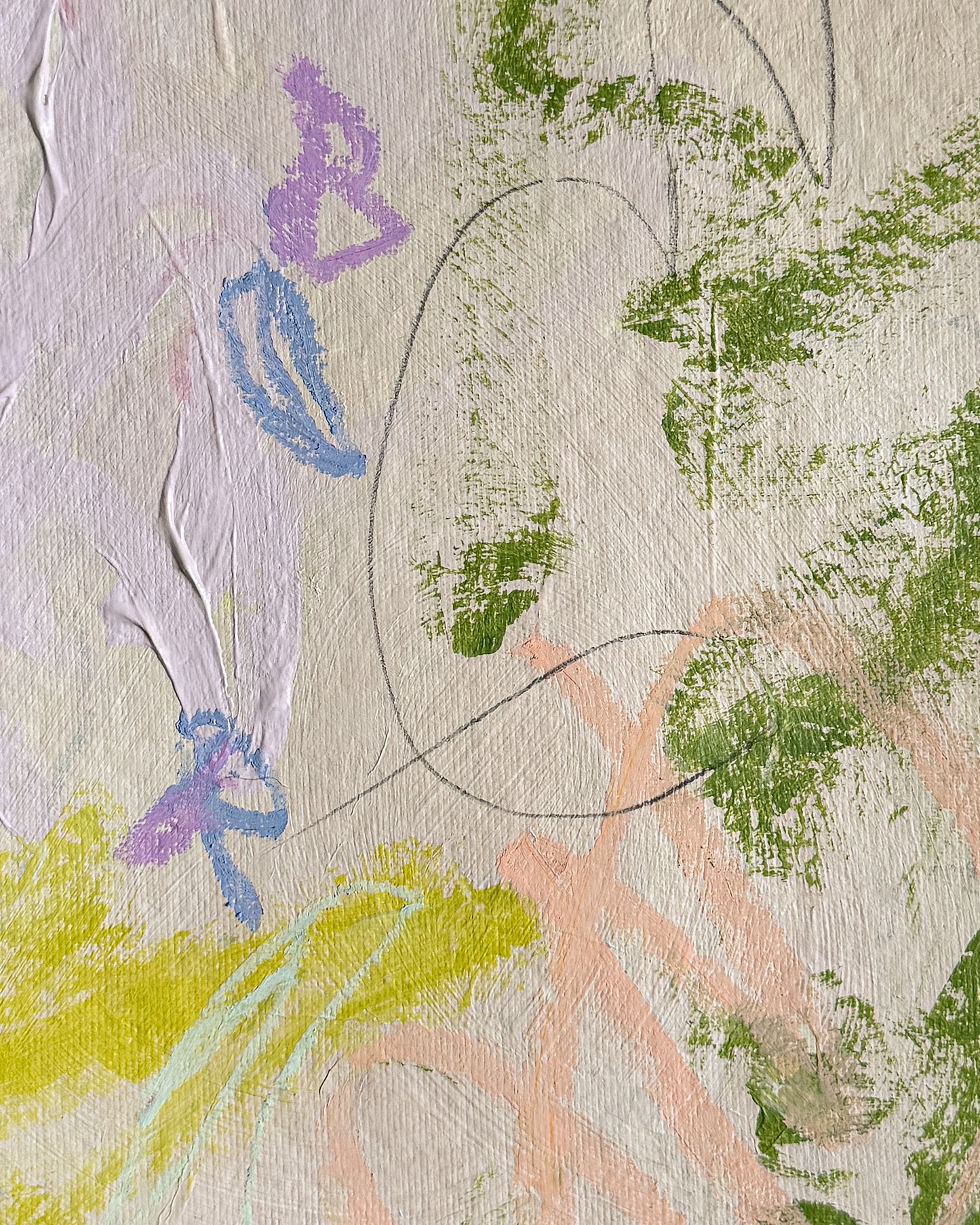 "Key Lime Pie I," a 10x12 abstract painting by Charlotte Pottieger