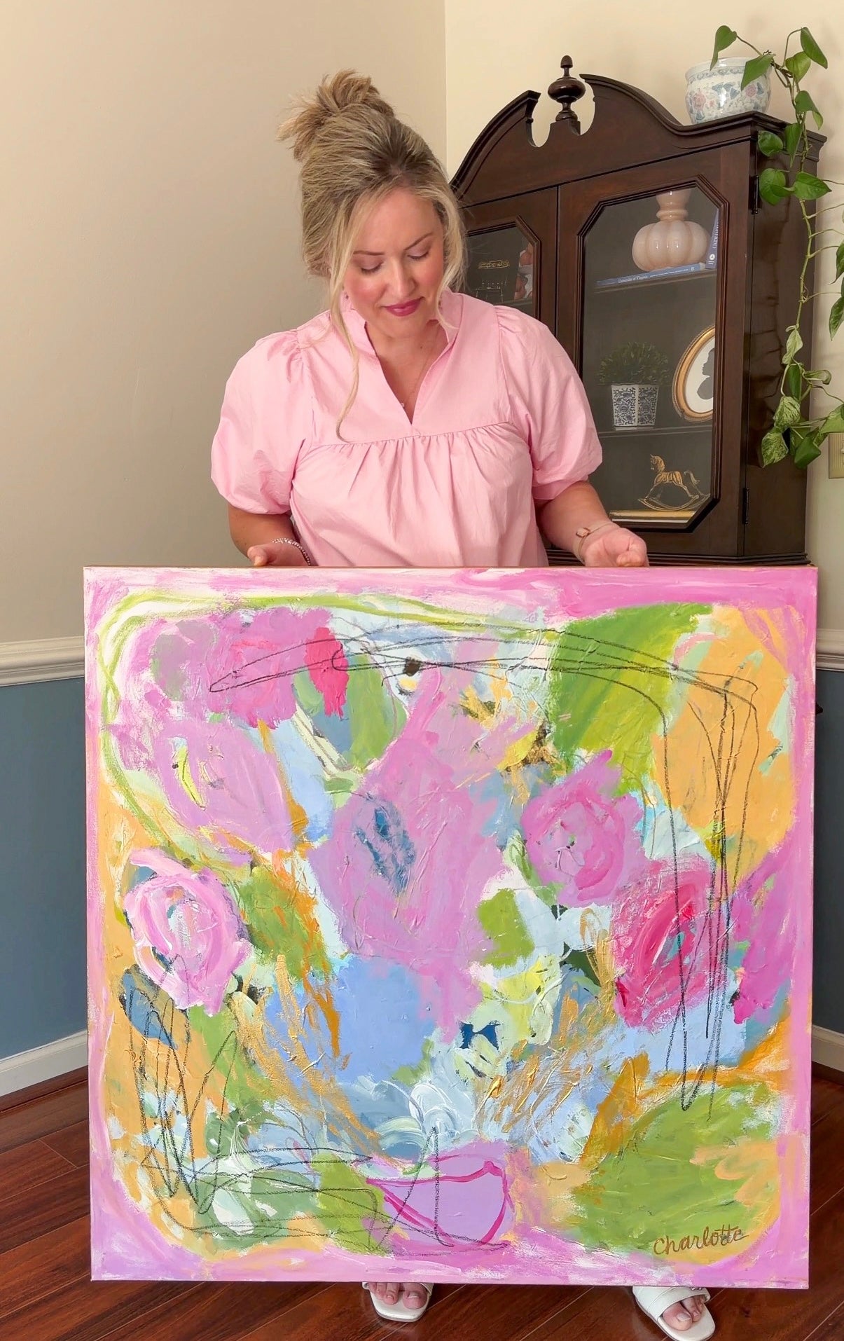 Wide Open Spaces, a 36x36 Abstract Painting on Canvas by Charlotte Pottieger