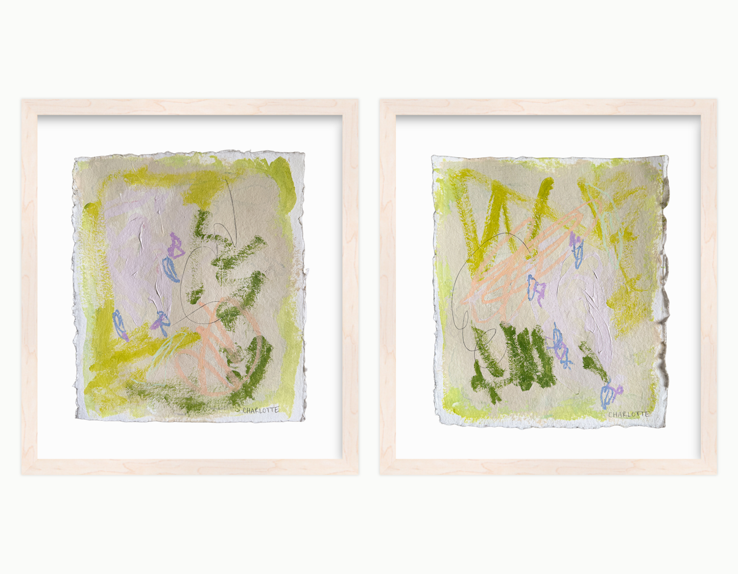 "Key Lime Pie I," a 10x12 abstract painting by Charlotte Pottieger