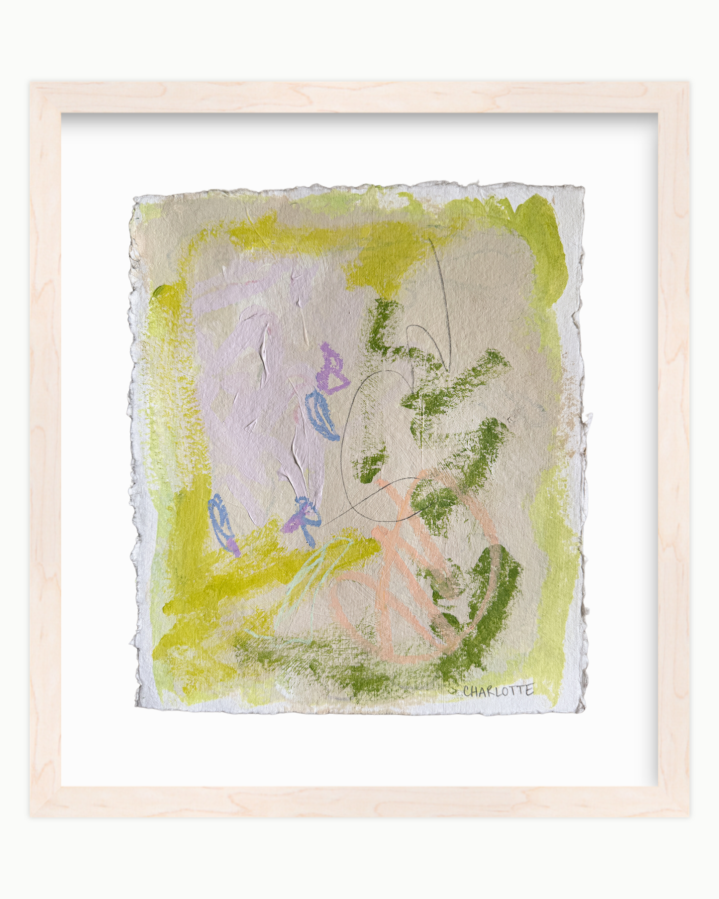 "Key Lime Pie I," a 10x12 abstract painting by Charlotte Pottieger