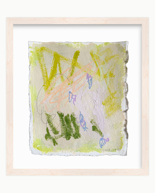 "Key Lime Pie II," a 10x12 abstract painting by Charlotte Pottieger