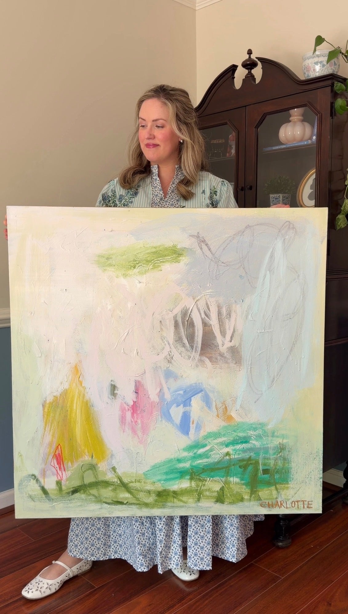 One More Chapter, a 36x36 Abstract Painting on Canvas by Charlotte Pottieger