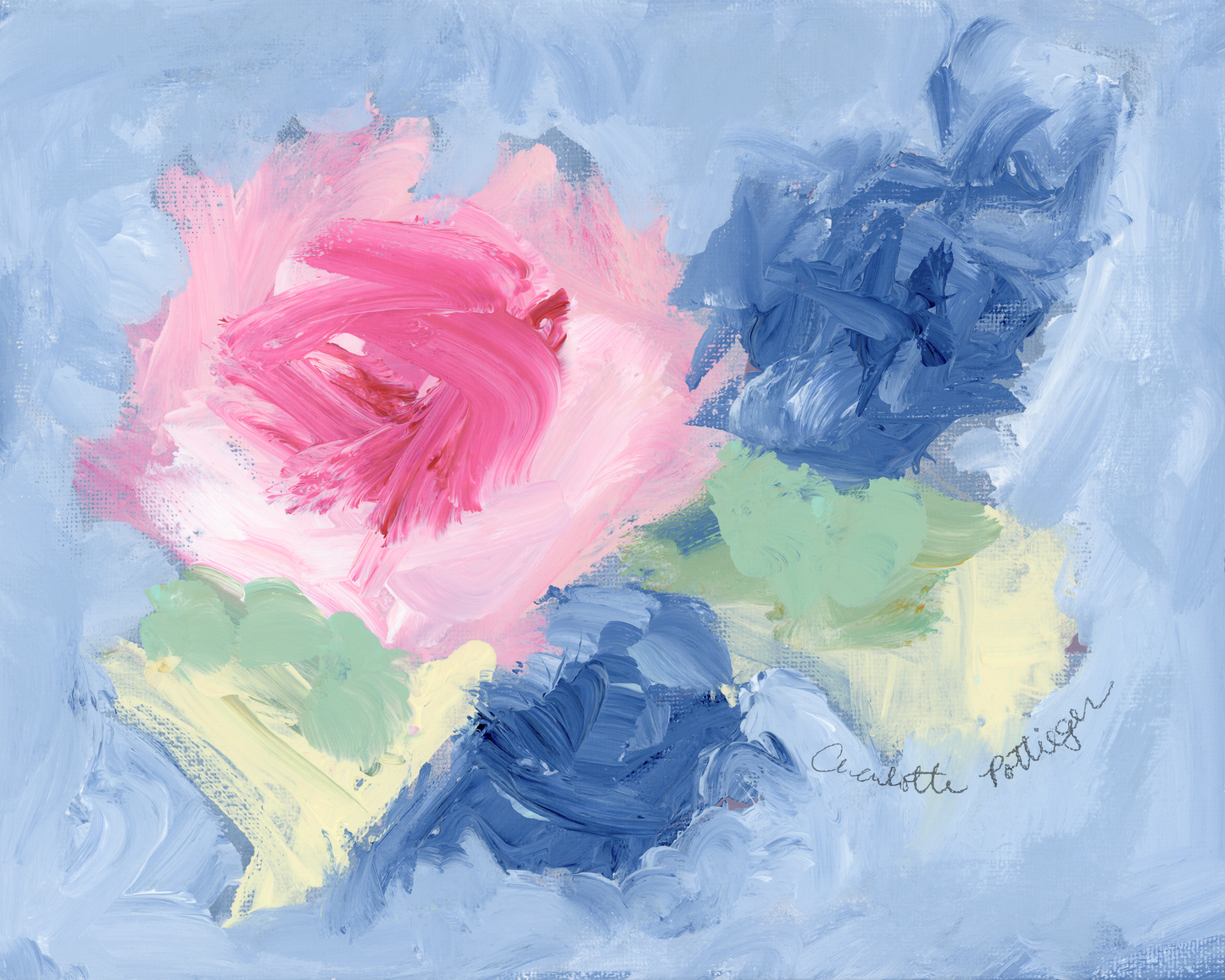 "Cellophane Flowers on Sky Blue" Fine Art Print