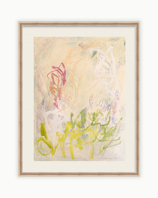 "Breath of Spring," a 22x30 abstract painting by Charlotte Pottieger