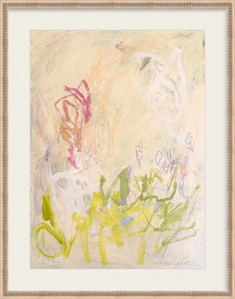 "Breath of Spring," a 22x30 abstract painting by Charlotte Pottieger