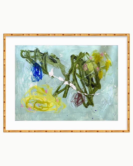 "Step into the Limelight," a 22x30 abstract painting by Charlotte Pottieger