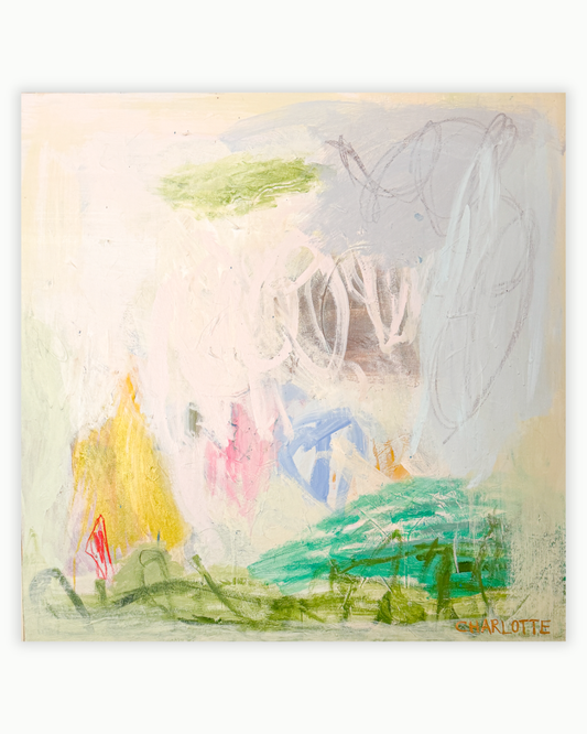 One More Chapter, a 36x36 Abstract Painting on Canvas by Charlotte Pottieger