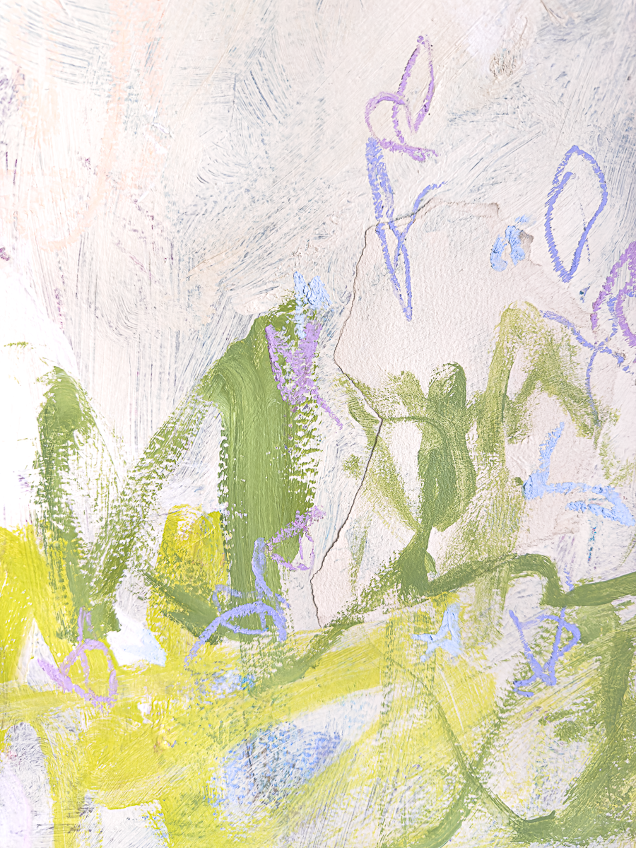 "Breath of Spring," a 22x30 abstract painting by Charlotte Pottieger