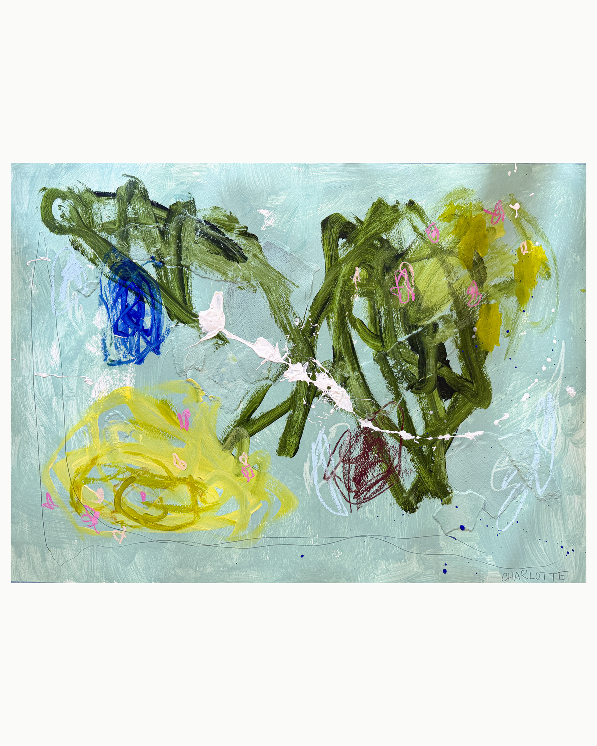 "Step into the Limelight," a 22x30 abstract painting by Charlotte Pottieger